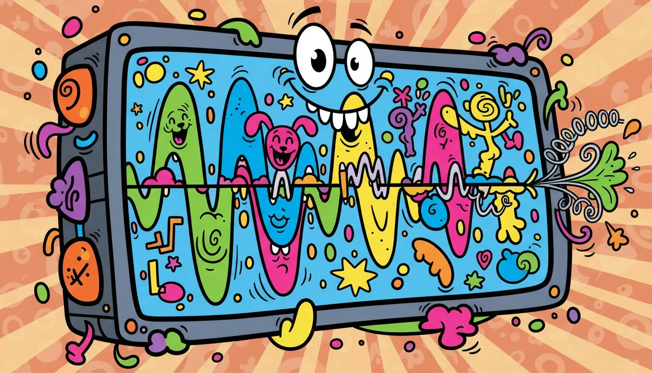 Digital audio waveform display showing sound frequencies and patterns